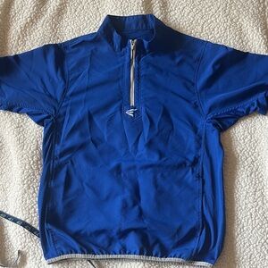 Easton Royal Blue Short Sleeve Zip Front Baseball Warm Up